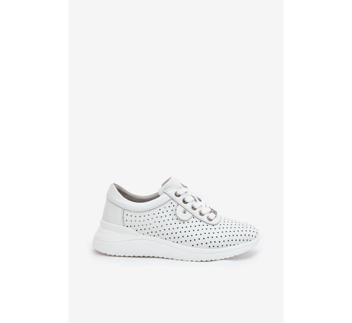 Dámské Kožené Sportovní Boty model 21686730 Bílé - VINCEZA