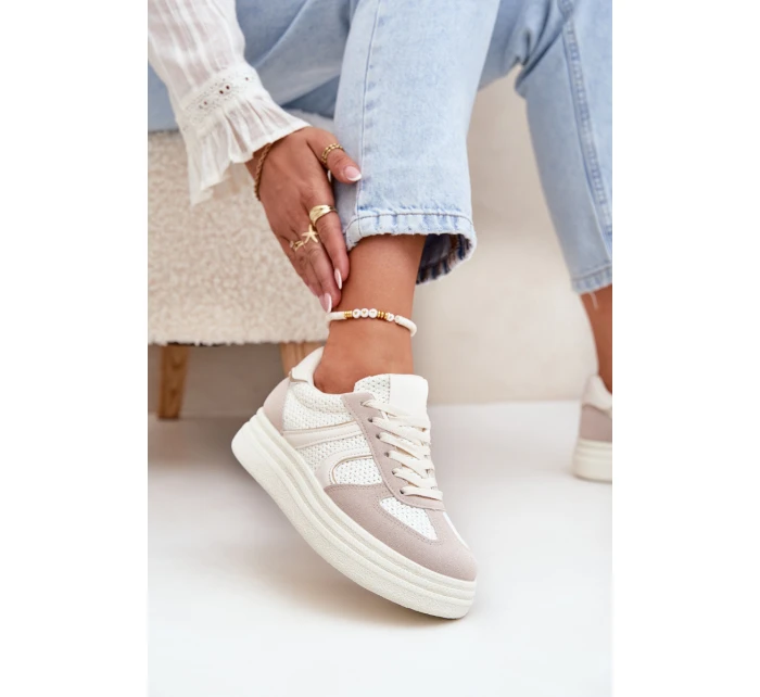 Dámské Tenisky Na Platformě Béžové model 21688256 - Boto Dámské Tenisky Na Platformě Béžové model 21688256 - Boto