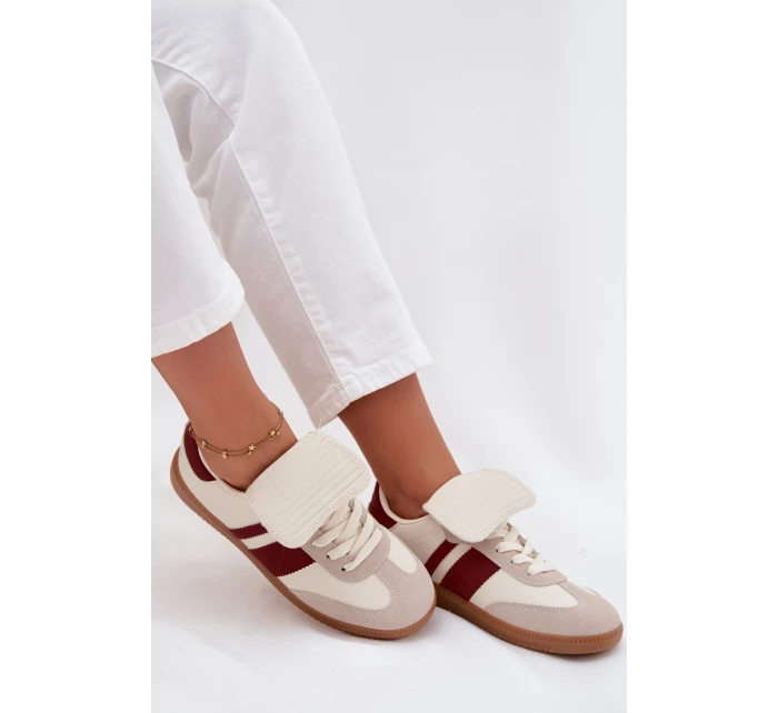 Nízké Dámské Tenisky S Ohnutým Jazykem Bordó Ardira Nízké Dámské Tenisky S Ohnutým Jazykem Bordó Ardira