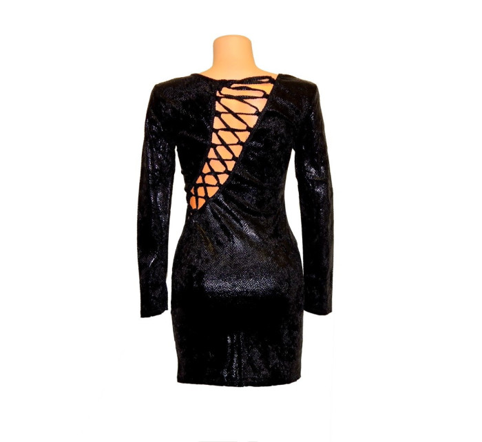 šaty s  a šněrováním na zádech Černé model 18905159 - OEM