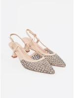 Výborné dámské lodičky Jasnobeżowy na širokém podpatku Výborné dámské lodičky Jasnobeżowy na širokém podpatku