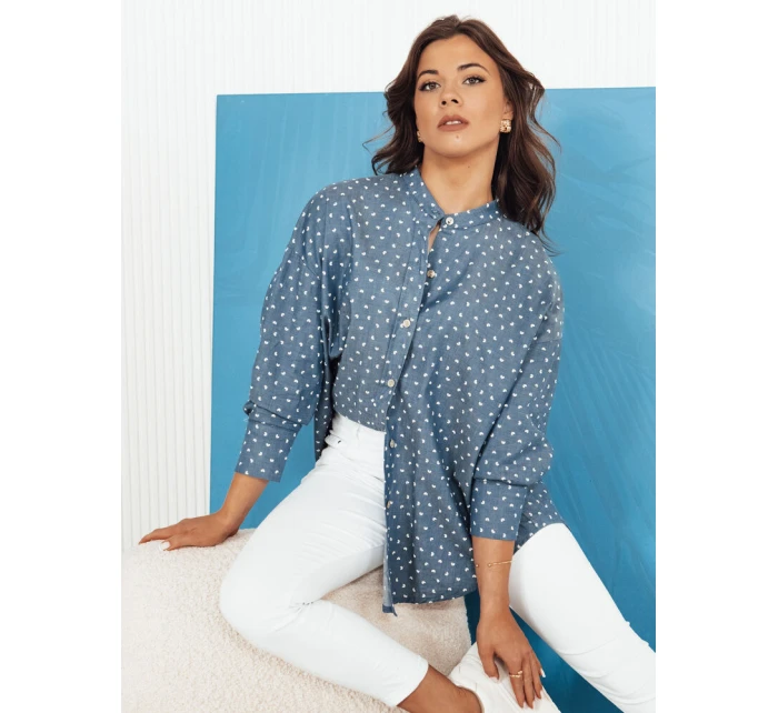 Dámská modrá košile PISAT FashionStreet DY0424 Dámská modrá košile PISAT FashionStreet DY0424