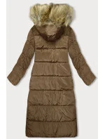Dlouhá dámská zimní bunda ve velbloudí barvě model 21246579 - MELYA MELODY