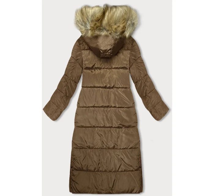 Dlouhá dámská zimní bunda ve velbloudí barvě model 21246579 - MELYA MELODY