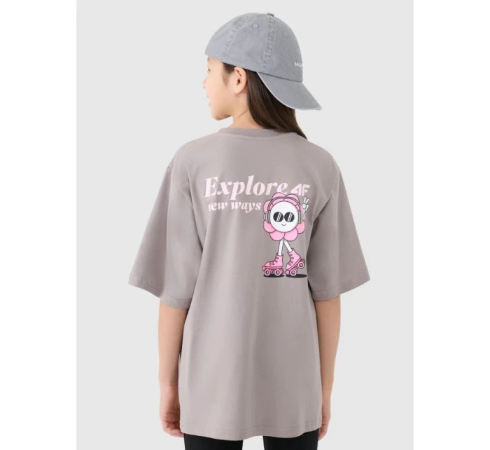 Dívčí tričko oversize s potiskem model 21435214 - 4F Dívčí tričko oversize s potiskem model 21435214 - 4F