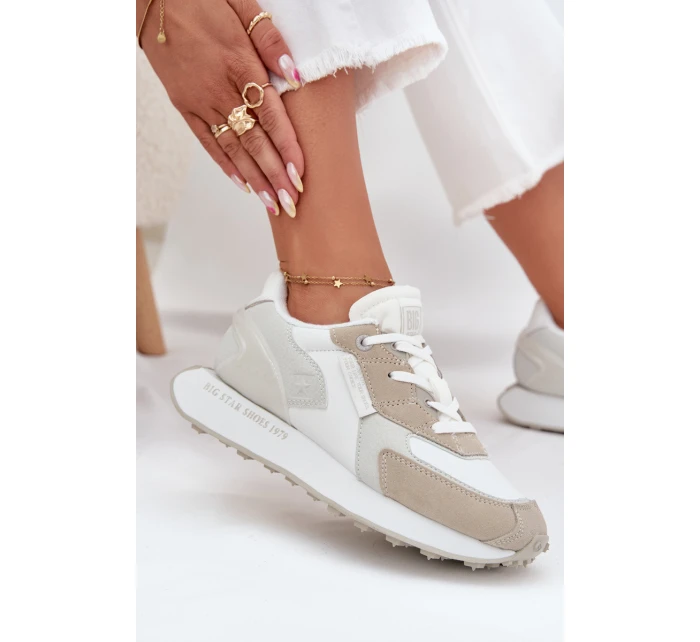 Dámské Kožené Sneakersy Big Star model 21705953 HiPoly System Bílé - Big Star Shoes Dámské Kožené Sneakersy Big Star model 21705953 HiPoly System Bílé - Big Star Shoes