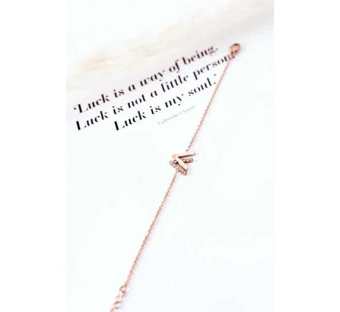 Náramek Na řetízku Se Zirkony Růžové Zlato