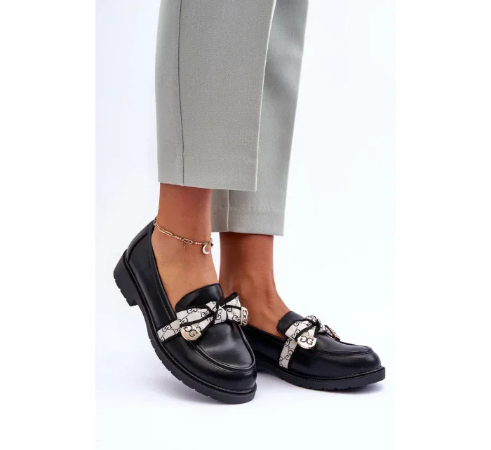 Kožené Dámské Polobotky Mokasíny Černé SBarski HY330