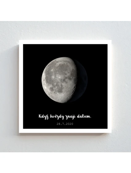 Personalizovaný plakát v rámu - čtverec 20x20 - měsíční fáze