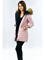 Dámská oboustranná zimní bunda s kapucí tmavě modrá a růžová (w213) Dámská oboustranná zimní bunda s kapucí tmavě modrá a růžová (w213)