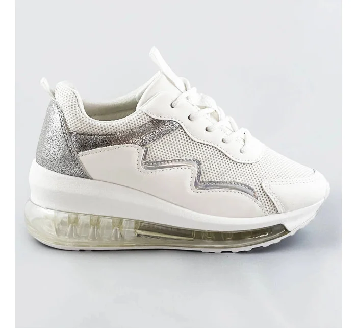 Bílé dámské sportovní boty s transparentní podrážkou (YM-148)