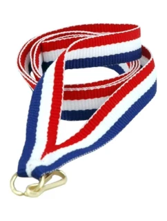 Stuha 22 mm - červená, bílá a modrá