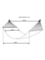 ZAHRADNÍ HOUPACÍ SÍŤ PRO 1 OSOBU 200X100CM S TYČÍ A STŘAPCEM MIAMI NATURA JUNGLE