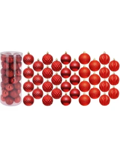 DEKORATIVNÍ PLASTOVÁ CETKA 6CM SADA 35 KS ČERVENÁ