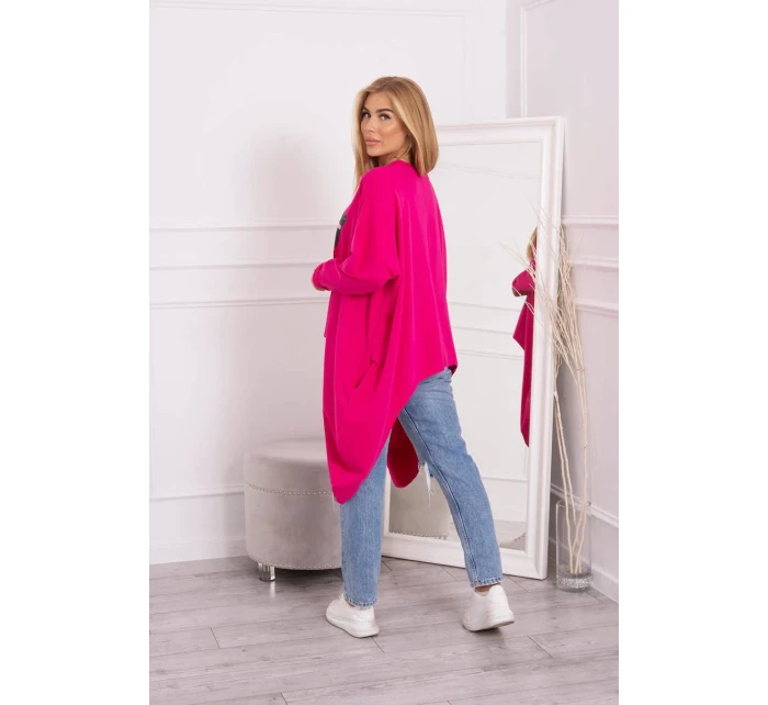 Oversize halenka s potiskem fuchsiová Oversize halenka s potiskem fuchsiová
