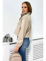 Izolovaná bavlněná mikina se zipem světle béžová