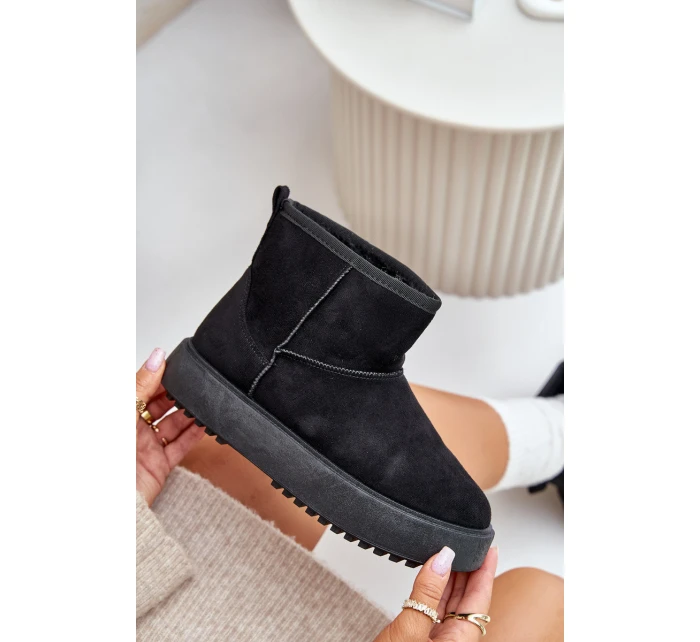 Dámské Sněhule Na Platformě Z Eko Semiše Černé Atteria Dámské Sněhule Na Platformě Z Eko Semiše Černé Atteria