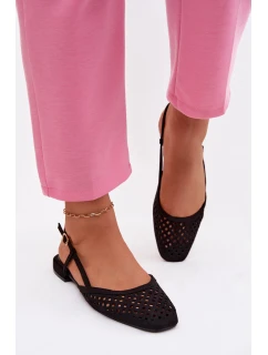 Prodyšné baleríny z eko semiše černé Farivelle