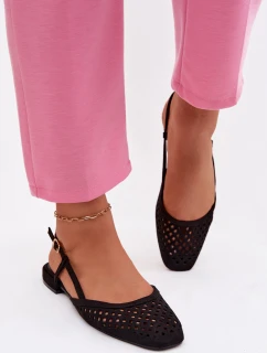 Prodyšné baleríny z eko semiše černé Farivelle