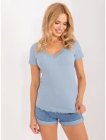 Bluzka model 19648680 szaro niebieski - FPrice Bluzka model 19648680 szaro niebieski - FPrice