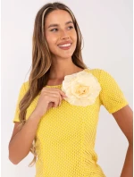 Sukienka LK SK model 21110915 ciemny żółty - FPrice Sukienka LK SK model 21110915 ciemny żółty - FPrice