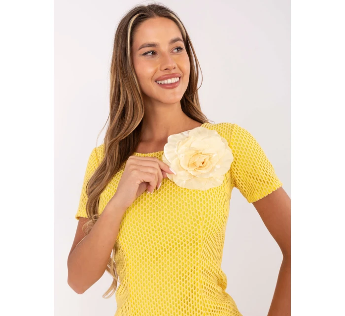 Sukienka LK SK model 21110915 ciemny żółty - FPrice Sukienka LK SK model 21110915 ciemny żółty - FPrice