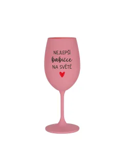 NEJLEPŠÍ BABIČKA NA SVĚTĚ - růžová sklenice na víno 350 ml