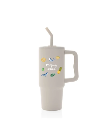 Personalizovaná termoska s barevným víčkem s letním mixem 