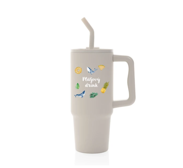 Personalizovaná termoska s barevným víčkem s letním mixem 