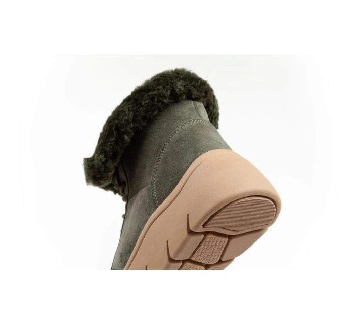 Dámské kotníkové zateplené boty F30232 1020 400Tmavě zelená s hnědou - Scholl