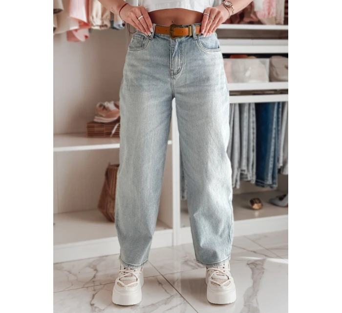 Dámské džínové kalhoty s páskem NEWFLOVER modré FashionStreet UY2435