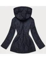 Tmavě modro-žlutá oboustranná dámská prošívaná bunda (MHM-W589) Tmavě modro-žlutá oboustranná dámská prošívaná bunda (MHM-W589)