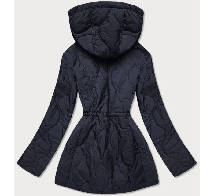 Tmavě modro-žlutá oboustranná dámská prošívaná bunda (MHM-W589) Tmavě modro-žlutá oboustranná dámská prošívaná bunda (MHM-W589)