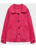 Krátký růžový přehoz přes oblečení typu alpaka na knoflíky model 18035550 - MADE IN ITALY