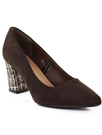 Dámské khaki kožené boty na jehlovém podpatku Sergio Leone 25668