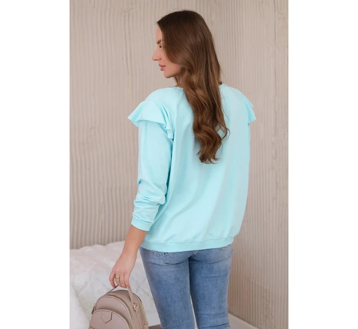 Bavlněná halenka s volánky na ramenou mincovna