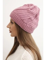 Dámská zimní čepice z vlny K441 tmavě růžová Dámská zimní čepice z vlny K441 tmavě růžová