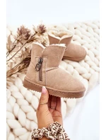 Dětské nazouvací zateplené sněhule Béžove model 21605425 - Boto