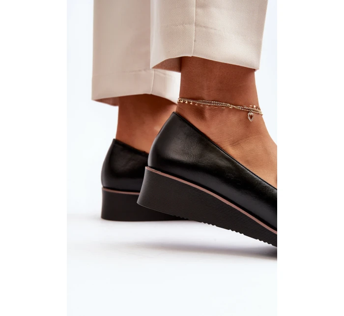 Dámské polobotky na klíně s ozdobou Černé Miliret