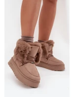 Dámské Sněhule Na Platformě S Kožíškem A Šněrováním Big Star model 21705904 Béžové - Big Star Shoes Dámské Sněhule Na Platformě S Kožíškem A Šněrováním Big Star model 21705904 Béžové - Big Star Shoes