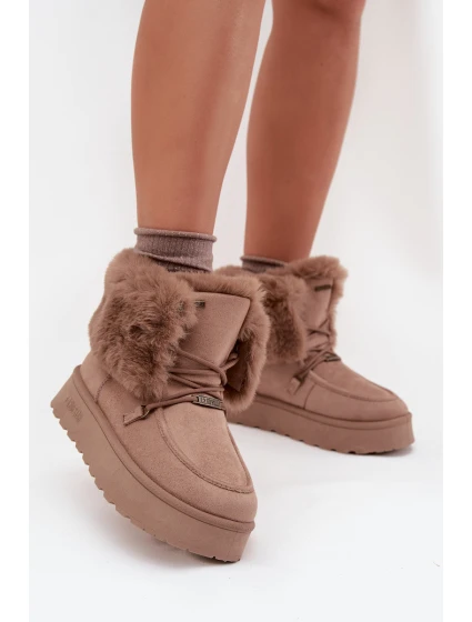 Dámské Sněhule Na Platformě S Kožíškem A Šněrováním Big Star model 21705904 Béžové - Big Star Shoes