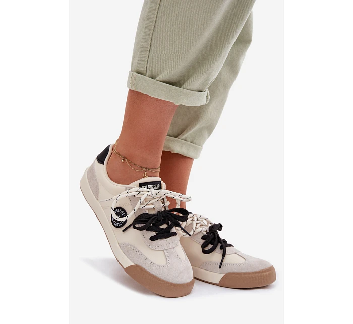 Dámské tenisky s dvojitým šněrováním Big Star model 22042687 Béžové - Big Star Shoes