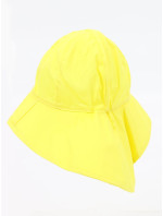 Yoclub Dívčí letní klobouk s ochranou krku CLE-0121G-3600 Yellow