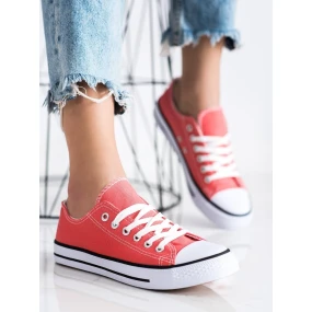 Výborné růžové  tenisky dámské bez podpatku