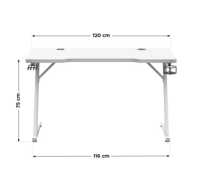 Herní stůl Hero model 21336043 White RGB - Huzaro Herní stůl Hero model 21336043 White RGB - Huzaro