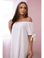 Šaty vázané na rukávech bílé Šaty vázané na rukávech bílé