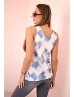 Dámská saténová halenka s vodním výstřihem džínovina