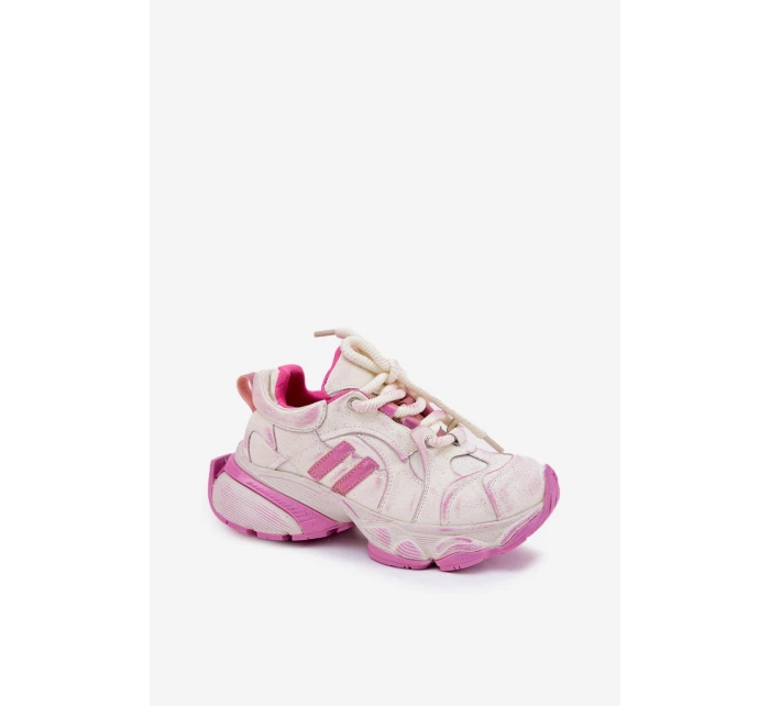 Dámské Kožené Tenisky model 21692727 Růžové - Goe