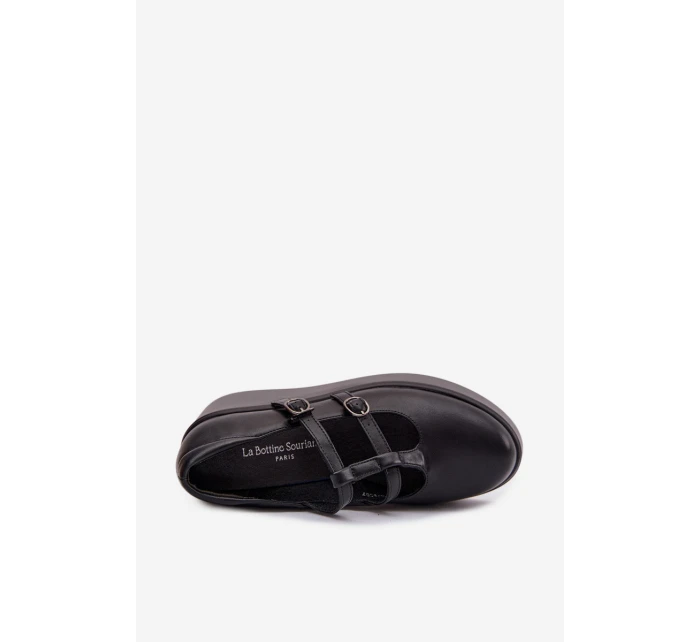 Dámské polobotky na platformě s pásky Černé Jesivelle