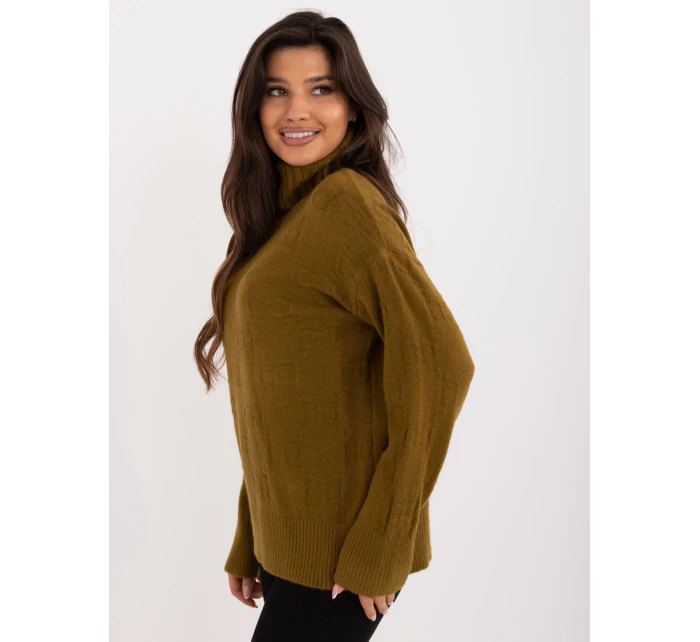 Sweter AT SW  oliwkowy model 20459127 - FPrice